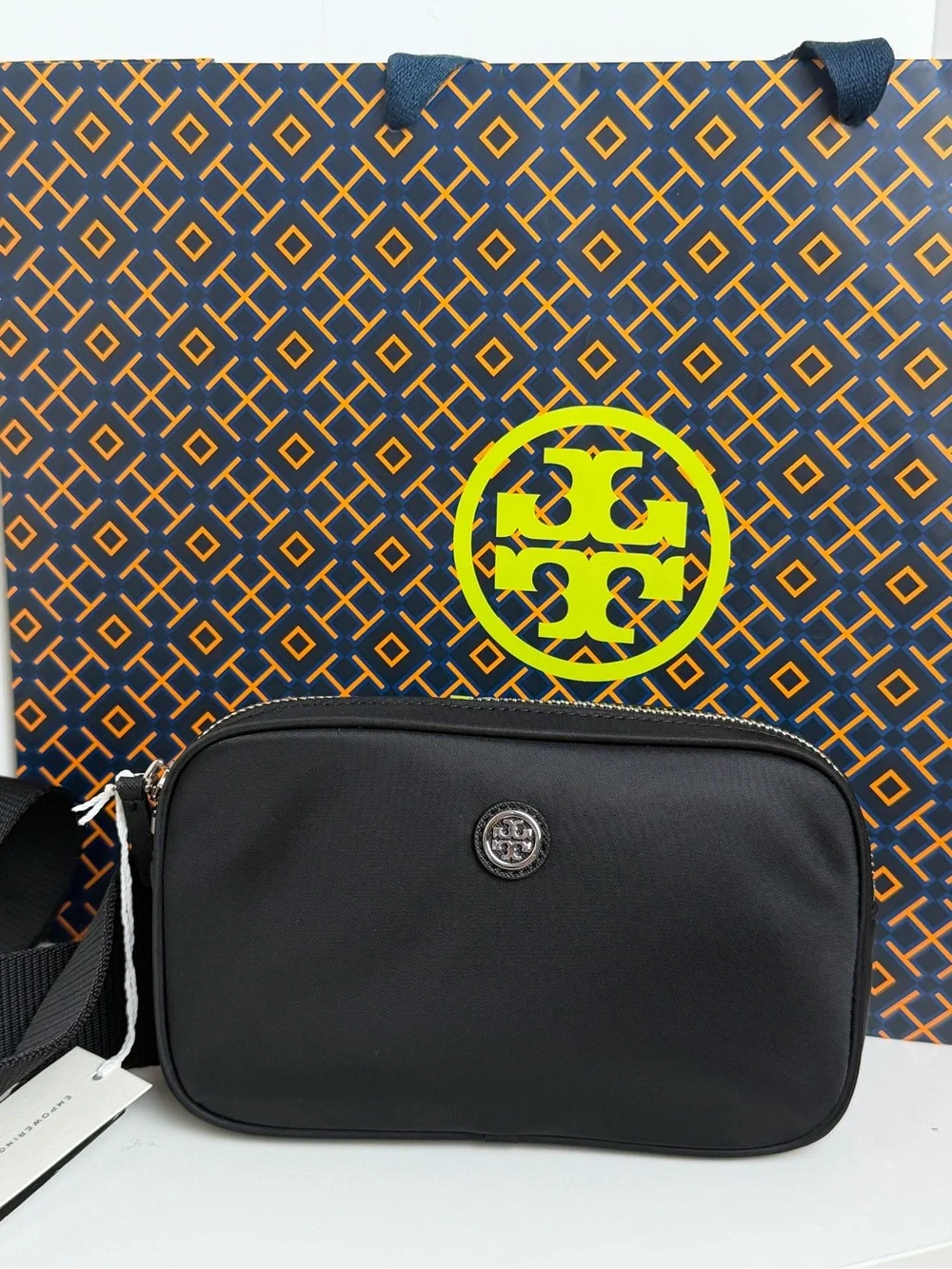 NWT Tory Burch Black Nylon Belt Bag